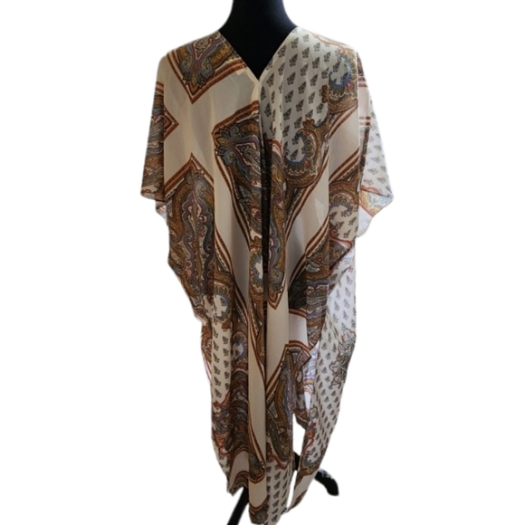 Umgee Paisley Bohemian Longline Duster Kimono - Picture 4 of 7